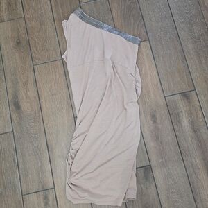 Elegant One Shoulder Tan Dress